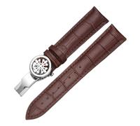 BoBoHome Cinturini in Vera Pelle Morbida Cinturini con Fibbia Pieghevole Metallica Regolabile Accessori Riparazione per PATEK PHILIPPE-Marrone + Argento 24mm