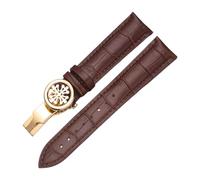 BoBoHome Cinturini in Vera Pelle Morbida Cinturini con Fibbia Pieghevole Metallica Regolabile Accessori Riparazione per PATEK PHILIPPE-Marrone + Oro 22mm
