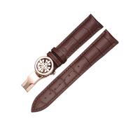 BoBoHome Cinturini in Vera Pelle Morbida Cinturini con Fibbia Pieghevole Metallica Regolabile Accessori Riparazione per PATEK PHILIPPE-Marrone + Rosa d'Oro 22mm
