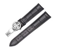 BoBoHome Cinturini in Vera Pelle Morbida Cinturini con Fibbia Pieghevole Metallica Regolabile Accessori Riparazione per PATEK PHILIPPE-Nero + Argento 21mm