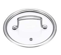 BoBoHome Coperchio In Vetro Di Ricambio Professionale In Acciaio Inossidabile Temperato E Resistente Al Calore-16Cm