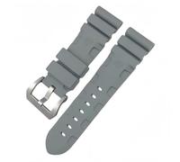BoBoHome Impermeabile Silicone Orologio Cinturino Orologio Ricambio Accessori Regolabile Gomma Cinturino per PA-NE-RAI PAM351 PAM111 PAM380-Grigio + Argento Fibbia 24mm