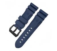 BoBoHome Impermeabile Silicone Orologio Cinturino Orologio Ricambio Accessori Regolabile Gomma Cinturino per PA-NE-RAI PAM351 PAM111 PAM380-Blu + Nero Fibbia 24mm