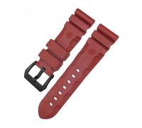 BoBoHome Impermeabile Silicone Orologio Cinturino Orologio Ricambio Accessori Regolabile Gomma Cinturino per PA-NE-RAI PAM351 PAM111 PAM380-Rosso + Nero Fibbia 26mm