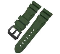 BoBoHome Impermeabile Silicone Orologio Cinturino Orologio Ricambio Accessori Regolabile Gomma Cinturino per PA-NE-RAI PAM351 PAM111 PAM380-Verde + Nero Fibbia 24mm
