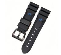 BoBoHome Impermeabile Silicone Orologio Cinturino Orologio Ricambio Accessori Regolabile Gomma Cinturino per PA-NE-RAI PAM351 PAM111 PAM380-Nero & Blu + Nero Fibbia 26mm