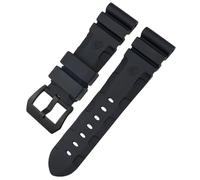BoBoHome Impermeabile Silicone Orologio Cinturino Orologio Ricambio Accessori Regolabile Gomma Cinturino per PA-NE-RAI PAM351 PAM111 PAM380-Nero + Nero Fibbia 24mm