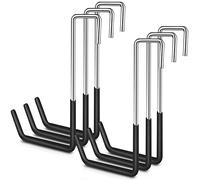 Confezione da 6 ganci resistenti per appendere ganci a S rivestiti in vinile grandi per appendere scala, grucce per biciclette, garage, organizer nero