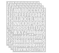BOBOPACK 5 fogli lettere autoadesive, numeri autoadesivi, kit di numeri lettere in vinile autoadesivo, per insegne, finestre, porte, auto, camion, numero indirizzo (bianco)
