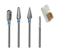 BOBOPACK 5PCS Punte Fresa Unghie,3/32 Pollici Punta Fresa Unghie Carburo di Carburo,Punta da Trapano per Unghie Carburo di Tungsteno Professionale Grana Media, per Manicure e Pulizia