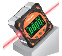 BOBOVAV Level Box Digitale,LCD Inclinometro Magnetico Ricaricabile | Angle Finder con Laser 4x90°,4 Lati Magnetici, Impermeabile IP54,4 Unità di Misura, per Falegnameria Costruzioni e Fai da te