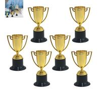BOBOZHONG 6 Pezzi Mini Trofei in Oro Set di Piccole Coppe Premio in Plastica Dorata per Feste Premi Concorsi Sportivi Tornei Giochi e Riconoscimenti,per Premiazioni Scolastiche e Festeggiamenti