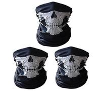 BOBOZHONG Bandana con Teschio per Sci,3 Pezzi Motocicletta Scaldacollo Lungo,Passamontagna Traspirante,Multifunzione Copricapo per Moto,Sci,Halloween,Trekking