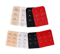 BOBOZHONG Bra Extender Estensione,8 Pezzi Reggiseno Extender Morbido Comodo Elastico,Donna Reggiseno Estensione Cinghia 2 Gancio 3 Gancio Signora Reggiseno(Bianco, Nero, Colore della Pelle,Rosso)