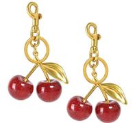 BOBOZHONG Ciondoli Borse di Ciliegia,2 pezzi Ciondolo a Forma di Ciliegia Versatile Key Ring Portachiavi Ciliegia Elegante Ciondolo a Dorma di Ciliegia per Borsa da Donna, Borse, Borsette, Portafogli