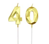 BOBOZHONG Geburtstagskerzen Zahlen 40,Gold Kerzen Geburtstag,Tortendeko Kuchendeko Geburtstag,Zahlenförmige Kerze,für Partys,Hochzeiten,Firmenfeiern,Jubiläen