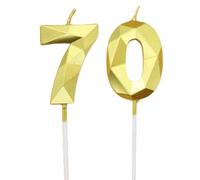 BOBOZHONG Geburtstagskerzen Zahlen 70,Gold Kerzen Geburtstag,Tortendeko Kuchendeko Geburtstag,Zahlenförmige Kerze,für Partys,Hochzeiten,Firmenfeiern,Jubiläen