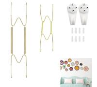 BOBOZHONG Grucce per piatti, 2 ganci per pannelli invisibili,8/10 pollici per pannelli da parete in acciaio inox decorativo per piastre di filo, ganci invisibili,per decorazione da parete