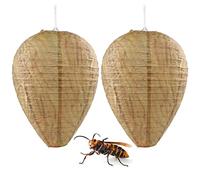 BOBOZHONG Nido di vespe,2 Pezzi Falso Nido di vespe Finto Naturale Repellente Sicuro Trappola Falsa Esca Carta deterrente calabroni Nido Finto,Sii applicabile Casa e Giardino all'Aperto