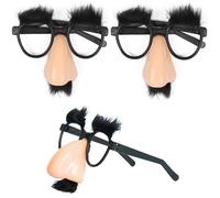 BOBOZHONG Occhiali Divertenti Con Naso Grande 3 Pezzi Divertenti Halloween Grandi Occhiali Da Naso,Occhiali Con Naso e Baffi Finti Carnevale Occhiali Divertenti Per La Festa InMaschera Di Natale