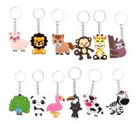 BOBOZHONG Portachiavi Animali,12 pezzi Portachiavi Bambini in Silicone,Decorazione Bomboniere Regalo,per feste di bambini,Compleanno Matrimonio,Portachiavi Accessori Decorazione