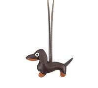 BOBOZHONG Portachiavi in Cuoio PU a Forma di Cane Dachshund - Mini Llavero Carino per Borsa, Chiavi o Decorazione, Design Divertente e Durevole, Ideale Regalo per Amanti degli Animali (Marrone)