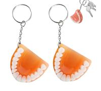BOBOZHONG Portachiavi in resina,2 pezzi Catena chiave di Halloween strumenti educativi per l'igiene dentale,Portachiavi a Forma di Dente,Keychain di Halloween Bomboniere