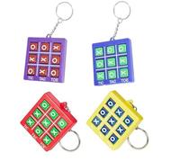 BOBOZHONG Portachiavi Tic Tac Toe,4 pezzi Divertente Gadget Compleanno Bambini Mini Zaino Portachiavi Clip Regali Alunni per Compleanno Partito,Regali per Festa Natale Compleanno