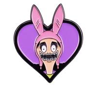Bob's Burgers Louise Belcher Sharp Teeth Nightmares Valentine-detta Heart Comedy Animated Cartoon TV Show 3 cm smalto spilla distintivo, 1.2 Inches, Smalto, Smaltato