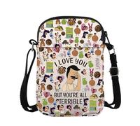 Bob's TV Show Merchandise Bob's Fans Cross Body Bag I Love You But You're All Terrible Messenger Bag Burger Merch, Terribile Cb, 15*21*2cm