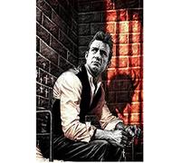 BOBSLA Poster Johnny Cash Musica Cantautore Ritratto Immagini Poster E Stampe Su Tela Pittura Arte Parete Home Decor 50X70Cm Senza Cornice
