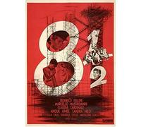 BOBSLA Poster Otto E Mezzo 8 1/2 Federico Fellini Italia Vintage Movie Poster Wall Art Canvas Painting Home Decor 50X70Cm Senza Cornice
