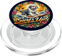 Bobtail cane surfing spiaggia occhiali da sole vacanze onde PopSockets PopGrip per MagSafe
