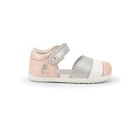 Bobux Step Up Twist - Sandali da neonato in pelle con chiusura adesiva, Seashell Shimmer Silver Stripe, 20 EU Ancho