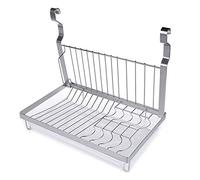 BOCbco Scolapiatti a Parete Dish Rack con Rimovibile Vassoio Gocciolamento acciaio inox da appendere pieghevole in Portabicchieri ciotola Mensole Cucina Dish Drainer pensile/Without Rod