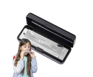 Bocca - a bocca - 10 fori 20 note per principianti, strumento blu leggero, giocattolo educativo in età prescolare, stile classico, compatto con impugnatura liscia, ideale per l