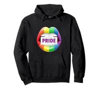 Bocca aperta delle labbra della bandiera dell'arcobaleno - Gay Pride, giorno dell'orgoglio LGBT Felpa con Cappuccio