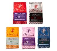 BOCCA DELLA VERITA SET MIX Collezione di Caffè Macinato - Ángel, Artemisa, Hermes, Amo Roma, Omero: una varietà di profili aromatici per un’esperienza di caffè completa ed equilibrata.