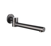 Bocca di erogazione extra lunga per vasca da bagno a parete - Rubinetto girevole a 180° in ottone per vasca e lavabo, miscelatore doccia quadrato spazzolato D, design pieghevole salvaspazio per bagni