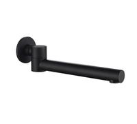 Bocca di erogazione extra lunga per vasca da bagno a parete - Rubinetto girevole a 180° in ottone per vasca e lavabo, miscelatore doccia quadrato spazzolato D, design pieghevole salvaspazio per bagni