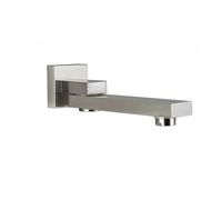 Bocca di erogazione per vasca da bagno extra lunga a parete - Rubinetto in ottone girevole a 180° per vasca e lavabo, miscelatore doccia quadrato spazzolato D, design pieghevole salvaspazio per bagni