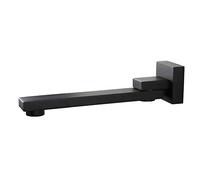 Bocca per Vasca da Bagno Montaggio a Parete Bocca Vasca Ottone Rotazione di 180° Bocca di Erogazione Vasca Quadrato Bocca Erogazione Rubinetto Vasca, G1 /2,Nero