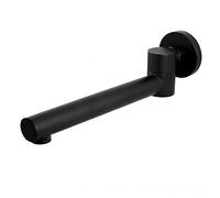 Bocca per Vasca da Bagno Rotazione di 180° Bocca Vasca Ottone Montaggio a Parete Bocca di Erogazione Vasca Tondo Bocca Erogazione Rubinetto Vasca, G1 / 2,Nero