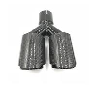 Bocca Scarico 1Pcs Silenziatore Auto Tubi A Doppia Y Per Scarichi Doppie Punte Fibra Carbonio Lucida Punte Scarico In Acciaio Inossidabile Nero Auto Per Ak(67MM IN 114MM OUT)