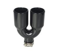 Bocca Terminale Tubo 1 pezzo. Terminali Di Scarico Doppi In Acciaio Inox Rivestiti In Vernice Nera Da 89Mm, Ugelli Terminali Per Tubi Scarico Modificati, Universali Per Auto