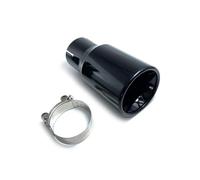 Bocca Terminale Tubo Punta Di Scarico Universale Da 2,5" Per Auto, Terminale Automatico, Ugello Per Marmitta, Smussato In Acciaio Inox, Vernice A Cottura Completa, Nero