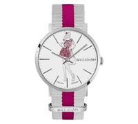 Boccadamo Orologio da donna con quadrante bianco e bambolina Mya in cristalli rosa e fucsia