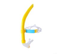 Boccaglio da nuoto con supporto centrale e tubo respiratorio per potenziamento della tecnica, boccaglio anteriore, per adulti e bambini, attrezzatura per allenamento di resistenza, 40 cm, giallo