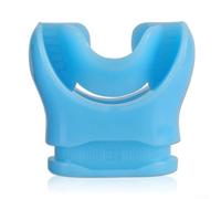 Boccaglio in silicone non tossico per alimenti, per regolatori subacquei, con supporto ergonomico per lingua e sistema di ancoraggio dei segni dei denti (blu)