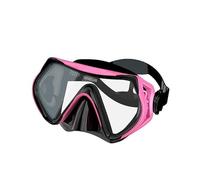 Boccaglio per adulti, maschera subacquea impermeabile, anti-appannamento, con lente in vetro temperato, boccaglio per snorkeling e immersioni (rosa)